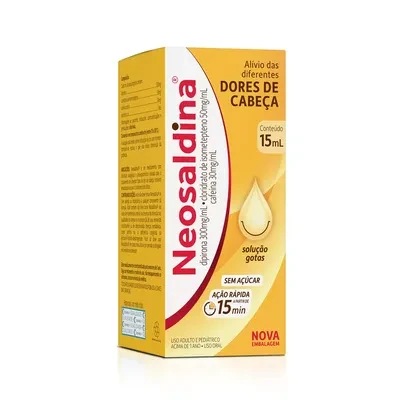 Neosaldina Dipirona 300Mg + Mucato De Isometepteno 50Mg + Cafeína 30Mg Gotas 15ml